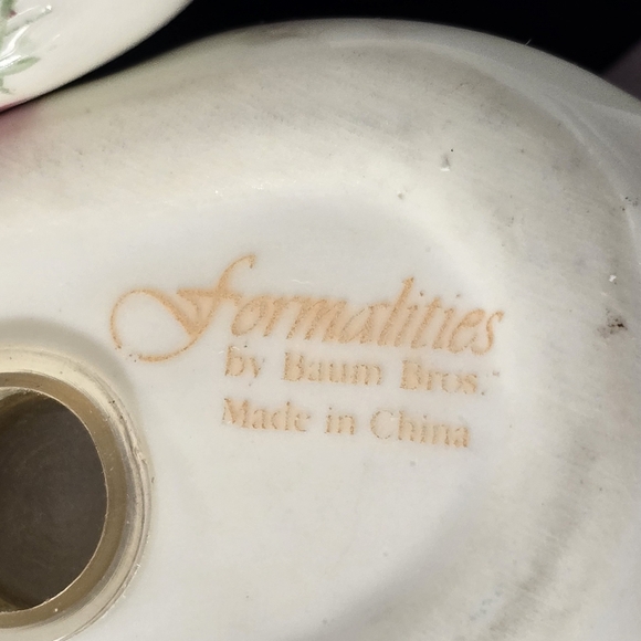 Baum bro formalities cat floral salt & pepper shaker set vintage - Picture 8 of 8